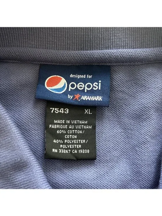 Aramark Pepsi Branded Polo Shirt XL Purple Embroidered Logo Work Collectible - Picture 6 of 7